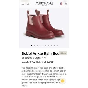 Merry People Bobbi Ankle Rain Boot SIZE 41EU SIZE 10US NWB